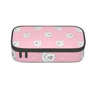 JKLQWC Pomeranians Puppies and Point Printed Pencil Case Cute Pen Pencil Box Bag Large Capacity Compartment Zipper Pencil Pouch Organizer for Office School Travel