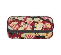 JKLQWC Popcorn Print Printed Pencil Case Cute Pen Pencil Box Bag Large Capacity Compartment Zipper Pencil Pouch Organizer for Office School Travel
