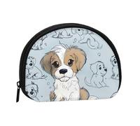 JKLQWC Puppy Doodles Printed Coin Purse for Women Cute Small Change Wallet Mini Coin Purses Pouch with Zipper