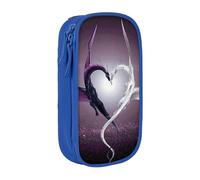 JKLQWC Purple and Wirte Dragons Printed Pencil Case Cute Pen Pouch Large Pen Bag Portable Storage Organizer Box for Office School Teen Girl Boy Adult,Blue