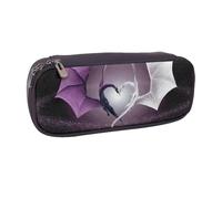 JKLQWC Purple and Wirte Dragons Printed PU Leather Pencil Case Cute Pen Pencil Box Bag Zipper Office School Pencil Pouch Organizer for Students Teen Girls Boys Adult Gifts