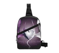 JKLQWC Purple and Wirte Dragons Prints Sling Bag for Women Men, Foldable Sling Backpack Casual Chest Bag Crossbody Daypack for Travel Hiking Running