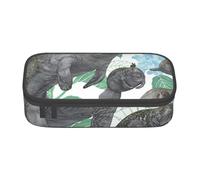 JKLQWC Rabbits Manatees Printed Pencil Case Cute Pen Pencil Box Bag Large Capacity Compartment Zipper Pencil Pouch Organizer for Office School Travel
