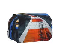 JKLQWC Race Track Prints Pencil Case for Kids Men Women, Two Layers Large Capacity Pencil Pouch Makeup Bag Organizer for Office School Travel