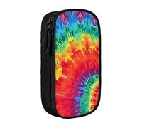 JKLQWC Rainbow Tie Dye-Red Printed Pencil Case Cute Pen Pouch Large Pen Bag Portable Storage Organizer Box for Office School Teen Girl Boy Adult,Black