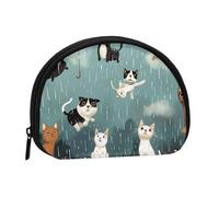 JKLQWC Raining Cats & Dogs Printed Coin Purse for Women Cute Small Change Wallet Mini Coin Purses Pouch with Zipper