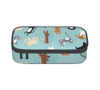 JKLQWC Raining Cats & Dogs Printed Pencil Case Cute Pen Pencil Box Bag Large Capacity Compartment Zipper Pencil Pouch Organizer for Office School Travel