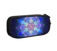 JKLQWC Rectangle Mandala Printed Pencil Case Cute Pen Pencil Box Bag Zipper Storage Organizer Box Holder for Office School Teen Girl Boy Adult,Black