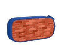 JKLQWC red Brick wall Texture Printed Pencil Case Cute Pen Pencil Box Bag Zipper Storage Organizer Box Holder for Office School Teen Girl Boy Adult,Blue