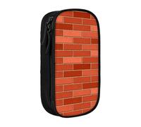 JKLQWC red Brick wall Texture Printed Pencil Case Cute Pen Pouch Large Pen Bag Portable Storage Organizer Box for Office School Teen Girl Boy Adult,Black