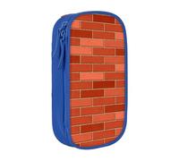 JKLQWC red Brick wall Texture Printed Pencil Case Cute Pen Pouch Large Pen Bag Portable Storage Organizer Box for Office School Teen Girl Boy Adult,Blue