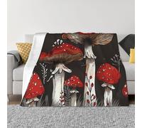 JKLQWC Red Mushrooms 1 Prints Flannel Blanket 76x102 CM, Lightweight Soft Warm Throw Blankets for Sofa Couch Bed Car