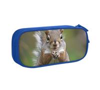 JKLQWC Red Squirrel Printed Pencil Case Cute Pen Pencil Box Bag Zipper Storage Organizer Box Holder for Office School Teen Girl Boy Adult,Blue