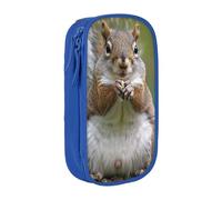 JKLQWC Red Squirrel Printed Pencil Case Cute Pen Pouch Large Pen Bag Portable Storage Organizer Box for Office School Teen Girl Boy Adult,Blue