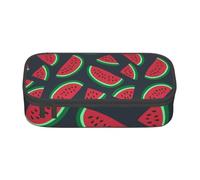 JKLQWC Red Watermelon Printed Pencil Case Cute Pen Pencil Box Bag Large Capacity Compartment Zipper Pencil Pouch Organizer for Office School Travel