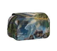 JKLQWC Rocky Mountains Prints Pencil Case for Kids Men Women, Two Layers Large Capacity Pencil Pouch Makeup Bag Organizer for Office School Travel