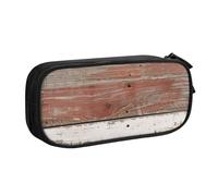 JKLQWC Rustic Old Barn Wood Printed Pencil Case Cute Pen Pencil Box Bag Zipper Storage Organizer Box Holder for Office School Teen Girl Boy Adult,Black