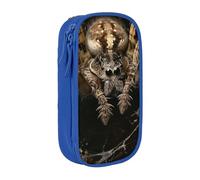 JKLQWC Scary Spider Printed Pencil Case Cute Pen Pouch Large Pen Bag Portable Storage Organizer Box for Office School Teen Girl Boy Adult,Blue