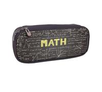 JKLQWC School Math Printed PU Leather Pencil Case Cute Pen Pencil Box Bag Zipper Office School Pencil Pouch Organizer for Students Teen Girls Boys Adult Gifts