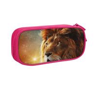 JKLQWC SciFi Lion Printed Pencil Case Cute Pen Pencil Box Bag Zipper Storage Organizer Box Holder for Office School Teen Girl Boy Adult,Pink