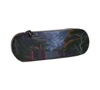 JKLQWC Shining Overlook Printed Pencil Case Cute Pen Pencil Box Bag PU Leather Zipper Pencil Pouch Organizer for Office School Travel