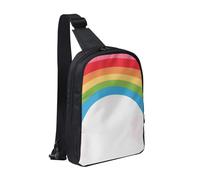 JKLQWC Small rainbow Printed Crossbody Sling Backpack Sling Bag for Men Women Adjustable Shoulder Bag Travel Hiking Chest Bag Daypack