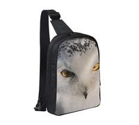 JKLQWC Snowy Owl Eyes Printed Crossbody Sling Backpack Sling Bag for Men Women Adjustable Shoulder Bag Travel Hiking Chest Bag Daypack