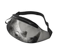 JKLQWC South Africa rhinoceros Printed Waist Bag with Headphone Jack, Personalized Bumbags Fanny Packs Unisex Running Hiking Crossbody Bags for Men Women