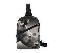 JKLQWC South Africa rhinoceros Prints Sling Bag for Women Men, Foldable Sling Backpack Casual Chest Bag Crossbody Daypack for Travel Hiking Running
