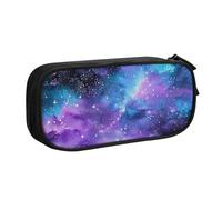 JKLQWC Space Colorful Clouds Printed Pencil Case Cute Pen Pencil Box Bag Zipper Storage Organizer Box Holder for Office School Teen Girl Boy Adult,Black