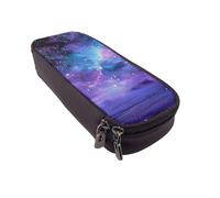 JKLQWC Space Colorful Clouds Printed PU Leather Pencil Case Cute Pen Pencil Box Bag Zipper Office School Pencil Pouch Organizer for Students Teen Girls Boys Adult