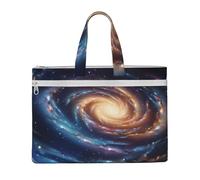 JKLQWC Space Spiral Cosmic Energy Printed Document Bag Teacher Canvas File Tote Bag Pouch for Work, Casual Handbag for Office School Travel Beach
