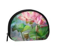 JKLQWC Spirit of The Lotus Printed Coin Purse for Women Cute Small Change Wallet Mini Coin Purses Pouch with Zipper