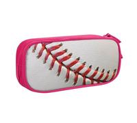 JKLQWC Sport Ball Baseball Printed Pencil Case Cute Pen Pencil Box Bag Zipper Storage Organizer Box Holder for Office School Teen Girl Boy Adult,Pink