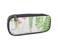 JKLQWC Springtime Herb Garden Printed PU Leather Pencil Case Cute Pen Pencil Box Bag Zipper Office School Pencil Pouch Organizer for Students Teen Girls Boys Adult Gifts