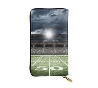 JKLQWC Stadium Football Satdium Field Light Night Printed Long Wallet for Women Men Cute PU Leather Coin Purse with Card Holder