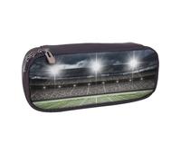 JKLQWC Stadium Football Satdium Field Light Night Printed PU Leather Pencil Case Cute Pen Pencil Box Bag Zipper Office School Pencil Pouch Organizer for Students Teen Girls Boys Adult Gifts