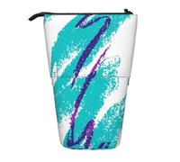 JKLQWC Standing Retractable Cute Pencil Case Organizer, 90's Cup Design Prints Stationery & Makeup Pouch for Travel, School, Office, Gifts