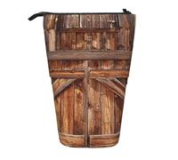 JKLQWC Standing Retractable Cute Pencil Case Organizer, Barn Door Prints Stationery & Makeup Pouch for Travel, School, Office, Gifts