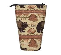 JKLQWC Standing Retractable Cute Pencil Case Organizer - Bear Prints Stationery & Makeup Pouch for Travel, School, Office, Gifts