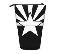 JKLQWC Standing Retractable Cute Pencil Case Organizer, Black Arizona Flag Prints Stationery & Makeup Pouch for Travel, School, Office, Gifts