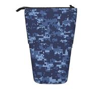 JKLQWC Standing Retractable Cute Pencil Case Organizer, Camouflage Pattern Prints Stationery & Makeup Pouch for Travel, School, Office, Gifts