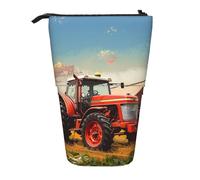 JKLQWC Standing Retractable Cute Pencil Case Organizer - Company Farm Tractor Prints Stationery & Makeup Pouch for Travel, School, Office, Gifts