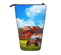 JKLQWC Standing Retractable Cute Pencil Case Organizer, Company Farm Tractor Prints Stationery & Makeup Pouch for Travel, School, Office, Gifts