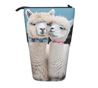 JKLQWC Standing Retractable Cute Pencil Case Organizer - Cute Alpacas Prints Stationery & Makeup Pouch for Travel, School, Office, Gifts