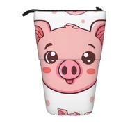 JKLQWC Standing Retractable Cute Pencil Case Organizer - Cute Animals Prints Stationery & Makeup Pouch for Travel, School, Office, Gifts