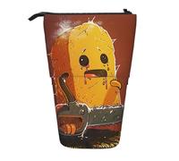 JKLQWC Standing Retractable Cute Pencil Case Organizer - Cute Crying Chainsaw Prints Stationery & Makeup Pouch for Travel, School, Office, Gifts