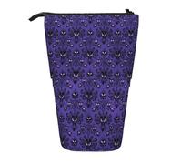 JKLQWC Standing Retractable Cute Pencil Case Organizer, Haunted The Mansion Prints Stationery & Makeup Pouch for Travel, School, Office, Gifts