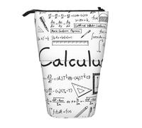 JKLQWC Standing Retractable Cute Pencil Case Organizer, Math Geometry G alculus Prints Stationery & Makeup Pouch for Travel, School, Office, Gifts
