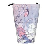 JKLQWC Standing Retractable Cute Pencil Case Organizer, Native American Dream Catcher Prints Stationery & Makeup Pouch for Travel, School, Office, Gifts